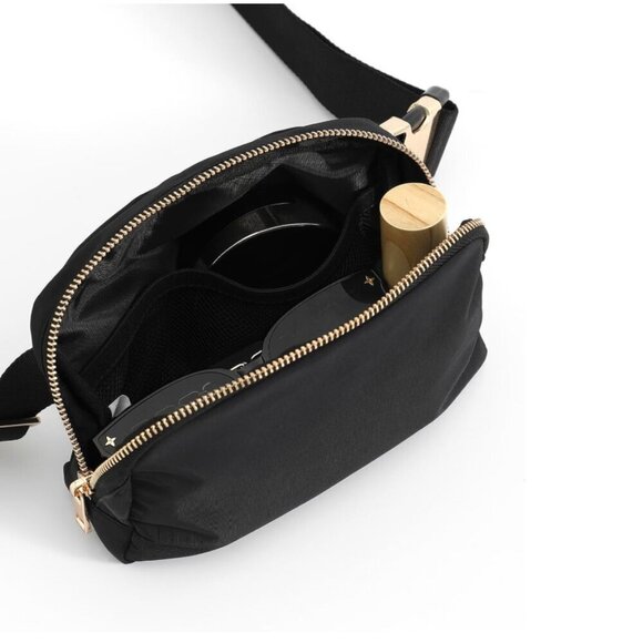 NWT! Plus Size Black Belt Bag Fanny Pack Crossbody Adjustable Strap 40-70" waist - Picture 4 of 16